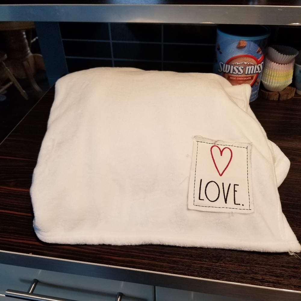 Rae Dunn Love Blanket throw